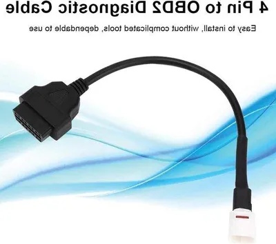 Zdjęcie produktu dla Kabel z wtyczką OBD2 do motocykli – uniwersalny adapter diagnostyczny – kabel serwisowy do silnika – 4-pinowy do diagnostyki OBD2