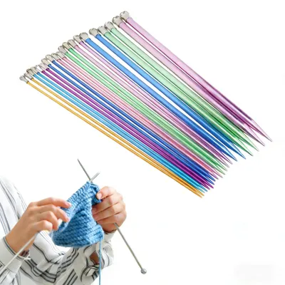 Produktbild von Stricknadelset, 25 cm, Aluminium, einspitzig, farbig, ultraleicht, verschiedene Größen