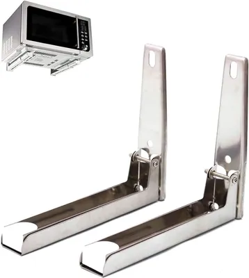 Produktbild von Mikrowellenhalter 2 Stück, klappbar, 45 kg Tragkraft, 304 Edelstahl, für Küche