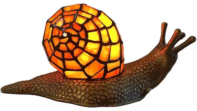 Tischlampe Landschnecke Tiffany-Stil Buntglas Orange 10x5x5 Zoll