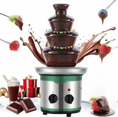 Zdjęcie produktu dla Zestaw do fondue czekoladowego, 4-poziomowy, 170 W, stal nierdzewna
