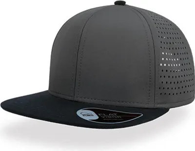 Produktbild von Atlantis BANK | 6-Panel-Design Bank Cap - PVC-Verschluss - Farbe: Grey/Black - Größe: One Size