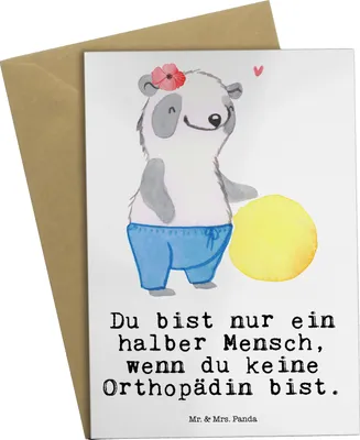 Produktbild von Mr. & Mrs. Panda Klappkarte Orthopädin Herz - Weiß - Geschenk, Orthopädie, Lustig, osterkarten, hochzeitskarten, einladungskarten, weihnachtskarten, Glückwunschkarte