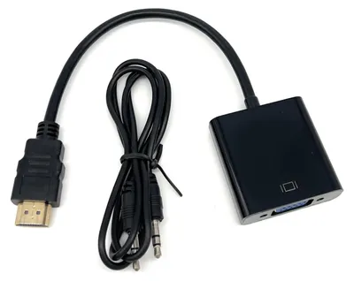 Produktbild von HDMI auf VGA Adapter Konverter mit Audio Klinkenbuchse für PC Notebook Beamer