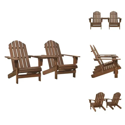 Obrázek produktu pro vidaXL Zahradní židle Adirondack s čajovým stolkem z masivního dřeva jedle hnědá - Zahradní židle