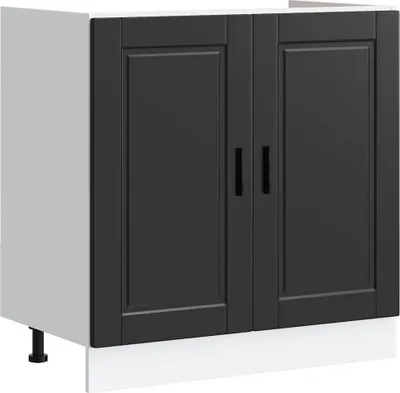 Produktbild von vidaXL Spülenunterschrank Porto Schwarz 80x46x81,5 cm Holzwerkstoff