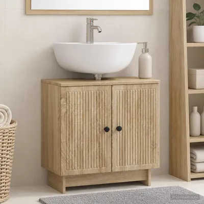 Zdjęcie produktu dla Maison Exclusive - Szafka pod umywalkę EDE, dąb Sonoma, 59,5 x 31,5 x 59 cm