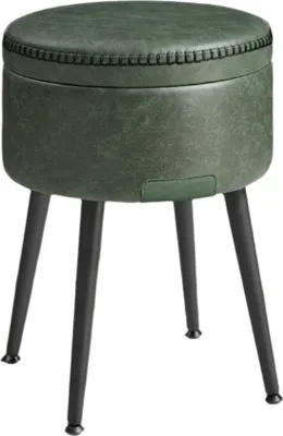 Zdjęcie produktu dla Puf z miejscem do przechowywania – maksymalne obciążenie: 150 kg – wymiary: 38,2 x 44,4 cm – wykonany ze stali, pianki i sztucznej skóry (PU)