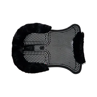 Immagine prodotto di Acavallo Gel Pad Back Riser in pelle di pecora con apertura, solo gel, colore: nero/nero