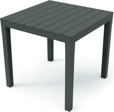 Image de Table de jardin carrée anthracite 78x78x72cm aspect bois