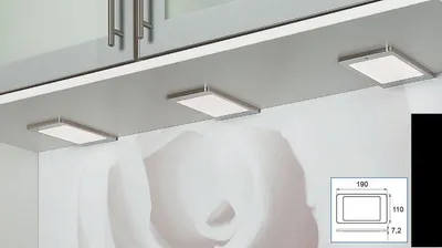 Produktbild von Oświetlenie podszafkowe LED do kuchni 2x4,8 W, oświetlenie kuchenne Kyra, włącznik z czujnikiem
