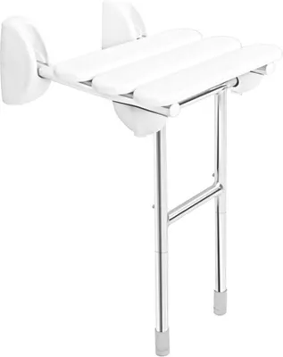 Produktbild von HANDICAP Duschklappsitz mit Stütze, 38x36cm, Weiß