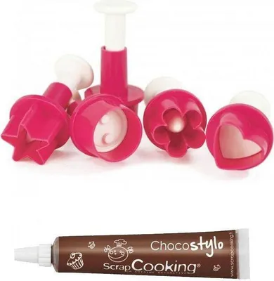 Produktbild von 5 Ausstechformen für Zuckerpaste + Schokoladenstift