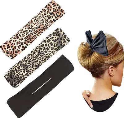 Produktbild von Haarknoten-Werkzeug 3-teilig, Leoparden-Design, Für French Twists Und Duttfrisuren, Ideal Für Alltag Und Sport