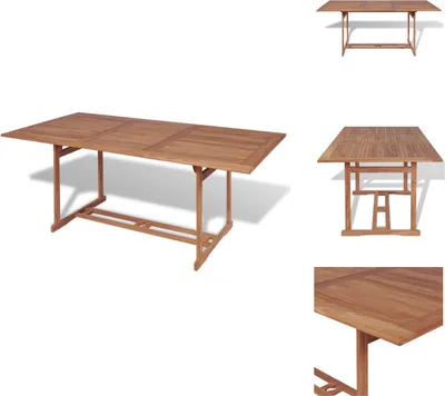 Immagine prodotto di vidaXL Tavolo da giardino 180x90x75 cm in legno massiccio di teak - Tavoli da giardino