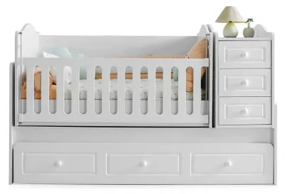 Produktbild von Bett Stauraum Wickeltisch Modern Praktisch Stilvolles Design Babyschlafzimmer