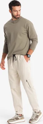 Obrázek produktu pro Ombre Clothing Pánské kalhoty joggers Sébastien krémová L