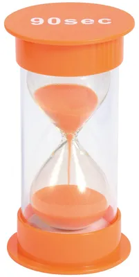 Image de EDUPLAY 120438 Sablier 90 sec, plastique, Ø 6,5 x 12 cm de haut, orange