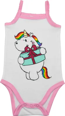 Produktbild von Pummel & Friends Baby Body für Mädchen - Pummeleinhorn - Geschenk ohne Ärmel Weiß/Rosa 86-92