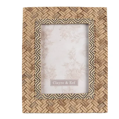 Image de Clayre & Eef Cadre photo 10x15 cm Marron Polyrésine