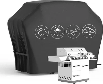Productafbeelding van BBQ-hoes, waterdicht, zware kwaliteit, geschikt voor grote barbecues met 3-4 branders (gas), winddicht, scheurbestendig, voor buitengebruik, geschikt voor merken zoals Weber, Brinkmann en Char-Broil