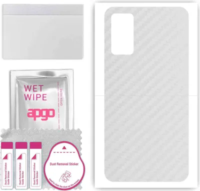 Produktbild von apgo Rückseite Schutzfolie, Skin, kompatibel mit Infinix Hot 12, Hinten Displayschutzfolie aus Vinylfolie, kratzfest, einfache Montage - Transparenter Kohlenstoff