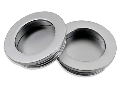 Produktbild von 2 Stück | Schrankgriffe | Aluminium Ø40,5mm | Muschelgriff | Griffe für Küchenschränke | Schubladengriffe | Vintage Schrankgriffe für Kommode, Möbelgriffe, Küchengriffe