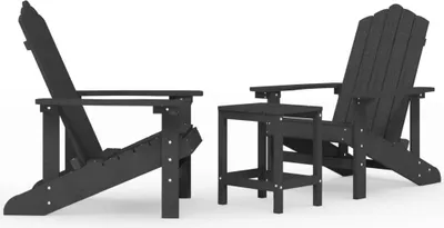 Produktbild von vidaXL Adirondack-Gartenstühle mit Tisch HDPE Anthrazit