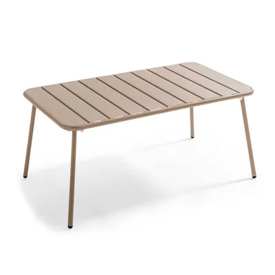 Produktbild von Gartencouchtisch aus Stahl Taupe - Oviala Palavas