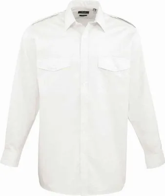 Immagine prodotto di Premier - Camicia da pilota da uomo a maniche lunghe LT3321 (37,5 cm) (bianca)