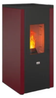 Immagine prodotto di Stufa a pellet in acciaio 7 Kw con uscita fumi posteriore e dispositivo antiscoppio A+ Queen 77 EVO 5.0 - Bordeaux