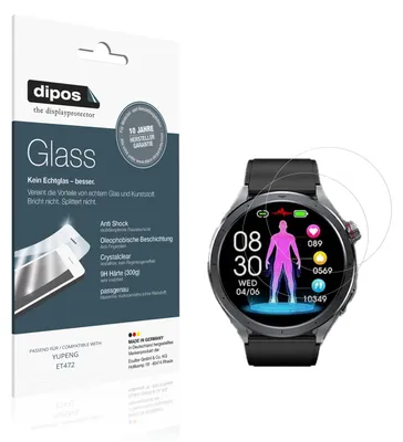 Produktbild von 2x Schutzfolie für YUPENG ET472 - Anti-Shock 9H Folie dipos Glass Kunststoffglas