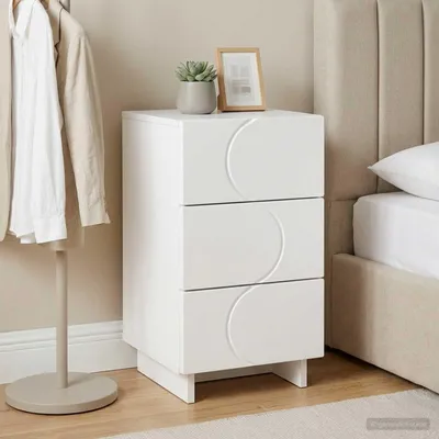 Immagine prodotto di vidaXL Comodino bianco, 33,5 x 34,5 x 60 cm, realizzato in legno composito