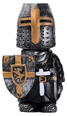 Zwergritter-Tuinskulptur, mittelalterliche Ritterfigur, 12 cm, Harz
