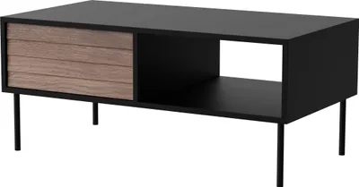 Produktbild von Couchtisch Cortina - Modern mit Stauraum in Schwarz/Walnuss