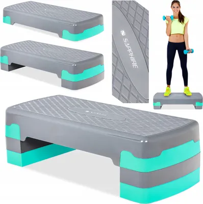 Zdjęcie produktu dla STEP do ćwiczeń fitness AEROBIKU 3 stopnie SAPPHIRE SG-048 modułowy PODEST