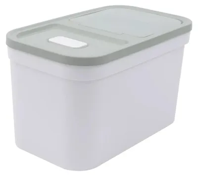 Image de Distributeur de riz - Récipient à grains de riz 10 kg - Boîte de conservation hermétique pour aliments - PP résistant à l'humidité - Avec mesureur - 22 × 38 × 23 cm