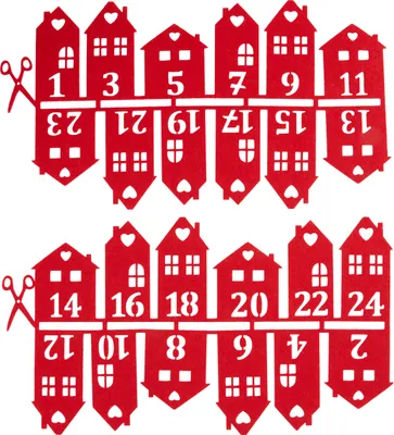 Produktbild von VBS Adventszahlen "Filz Häuser", 4-8,5 cm