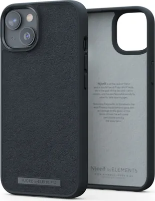 Produktbild von Njord Collections Comfort+ Handyhülle - Geeignet für iPhone 14 Plus - Hochwertiges Wildleder - Recyceltes Material - 2 Meter Fallschutz - Mag-Kompatibel - schwarz