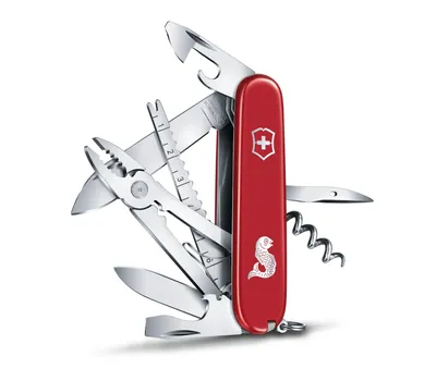 Produktbild von Victorinox Schweizer Taschenmesser, Angler, Swiss Army Knife mit 18 Funktionen, Klinge, Korkenzieher, Dosenöffner, Klinge, rot