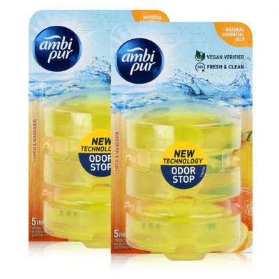 Produktbild von Ambi Pur WC-Frische Lemon & Mandarin Nachfüller 3x55ml (2er Pack)