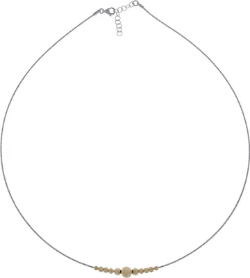 Produktbild von LS1361 Omegareif 925 Sterling Silber mit 11 Kugeln gelbvergoldet 43-45 cm Luxxos