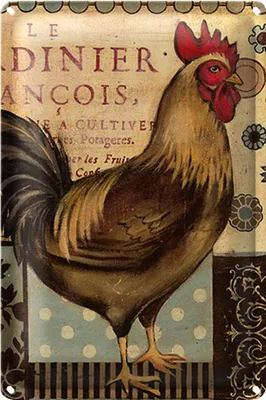 Produktbild von Blechschild Spruch 20x30cm Nostalgie Huhn Vintage Antik