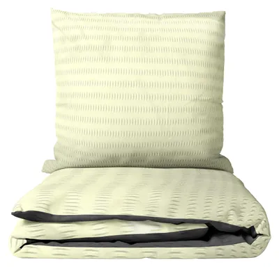 Produktbild von Mikrofaser Seersucker Bettwäsche Set 240x220 cm und Kissen 80x80 cm in Beige Anthrazit Unifarben Design mit Reißverschluss