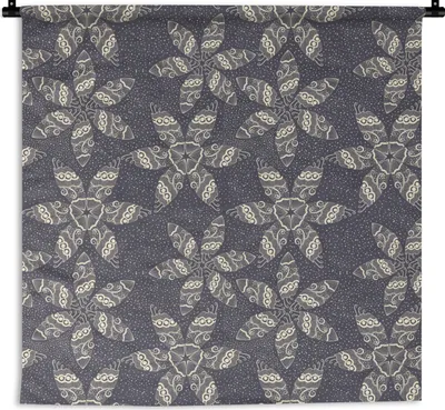 Produktbild von MuchoWow® Wandteppich Wandbehang Blumen - Stern - Schnee - Winter 150x150 cm Tapisserie Dekoration Wandtuch - Wohnaccessoires - Modernes