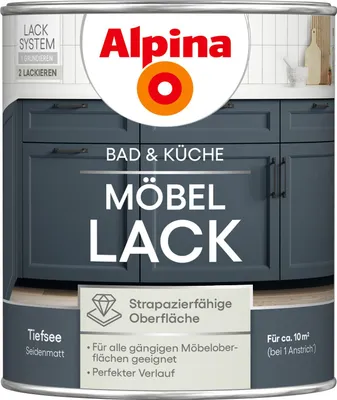 Produktbild von Alpina Bad & Küche Möbel-Lack Tiefsee Seidenmatt 0,75 Liter