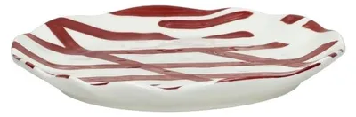 Zdjęcie produktu dla Pomax, talerz deserowy z porcelany, czerwony, średnica 20,3 cm, wysokość 2 cm