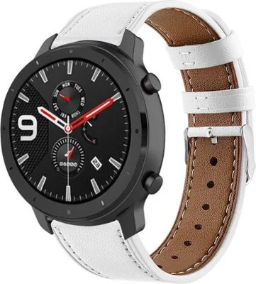 Produktbild von Strap-it Xiaomi Amazfit GTR Armband Leder (Weiß)