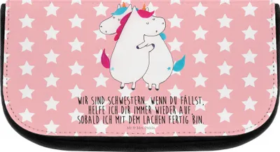 Produktbild von Mr. & Mrs. Panda Organizer Einhörner Umarmen - Rot Pastell - Geschenk, kosmetiktäschchen, kosmetik, BFF, Einhorn, Make-Up Tasche, Kosmetiktasche, Familie, Kulturtasche
