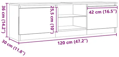 Obrázek produktu pro vidaXL TV skříňka s LED světly vzhled černého dubu 120x30x36 cm